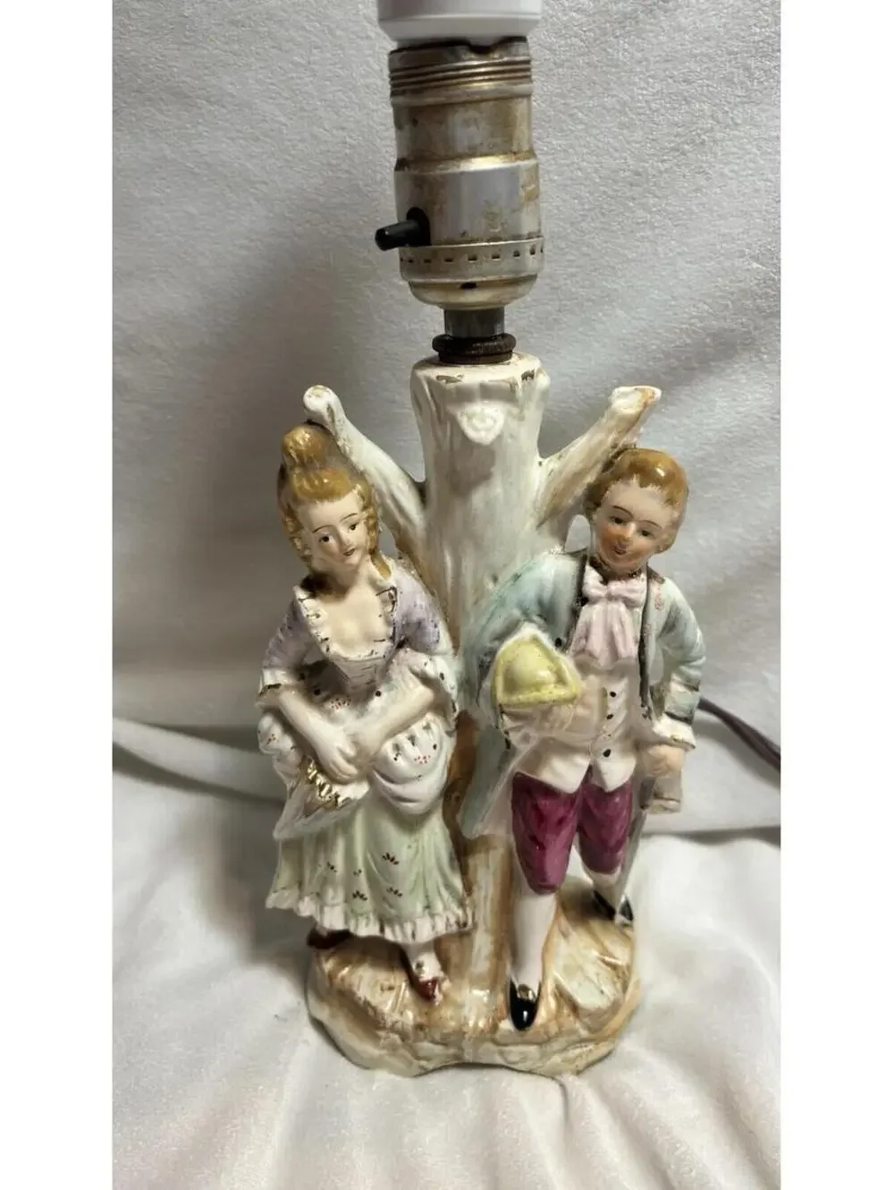 Vintage Victorian Couple 11” Table Lamp Decor Works